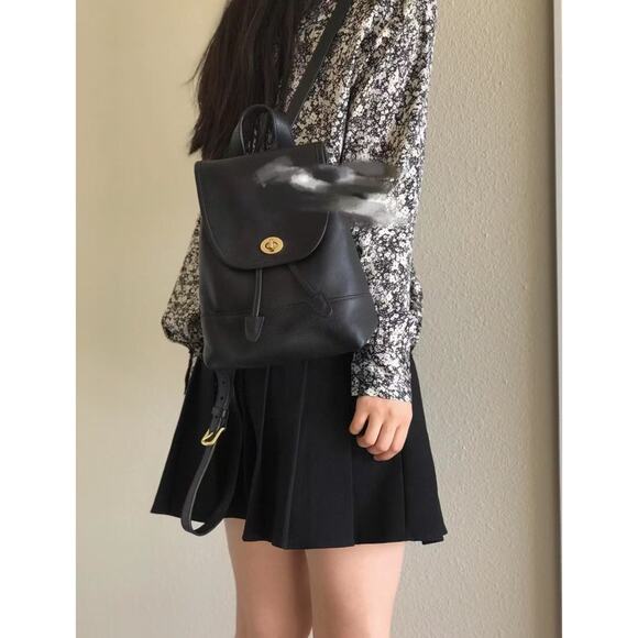 Vintage Coach 9960 Black Leather Mini Daypack Backpack main image 7